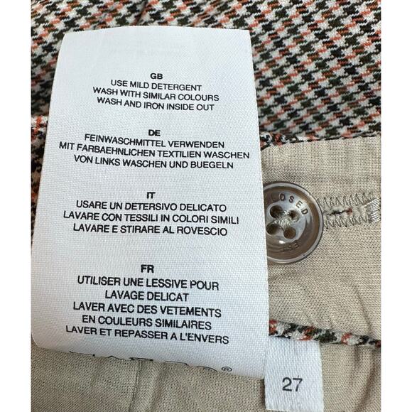 Closed Black & Cream & Orange Houndstooth Print Jack Ankle Trousers sz 27 EUC - Picture 8 of 10